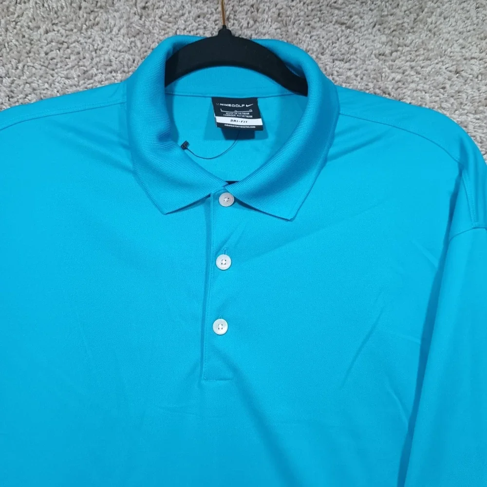 Nike Golf Dri-Fit Polo Short Sleeve  Shirt Mens Size Large Blue‎